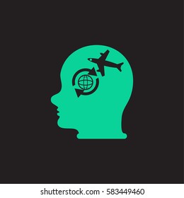 Head with Airplane sign.
