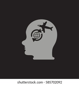 Head with Airplane sign.