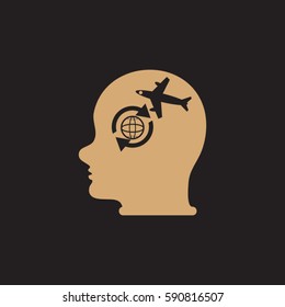 Head with Airplane sign.