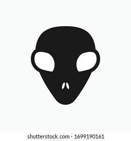 Head Alien Icon. Futuristic Theme. Sci-Fi Movie Genre Symbol. Entertainment Label Sign. Extraterrestial Logo - Vector.