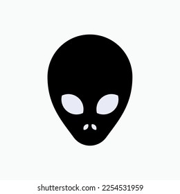 Kopf-Alien-Symbol. Strangeres Symbol. ET, Extra Terrestrial.