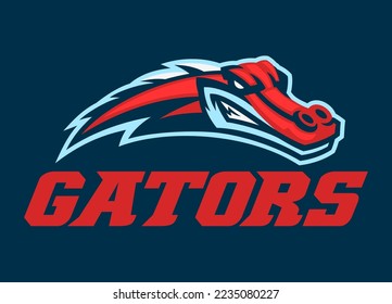 Head of Alligator Crocodile Mascot Sport Logo