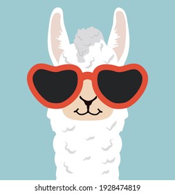 head alpaca funny cartoon vector