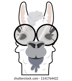 Head Alpaca funny vector