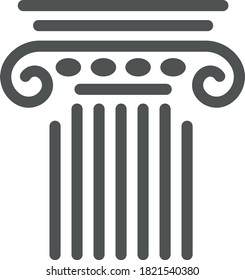 Head of an ancient column. Linear drawing