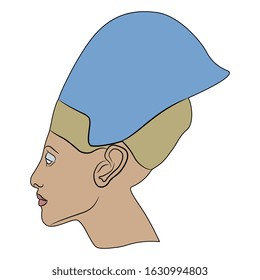 Head of ancient Egyptian pharaoh. Akhenaton or Nefertiti portrait.