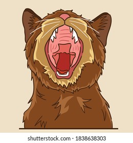Head angry cat vector illustration