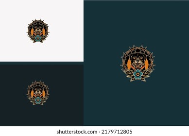 head angry dog vector illustration design