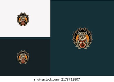 head angry dog vector illustration design