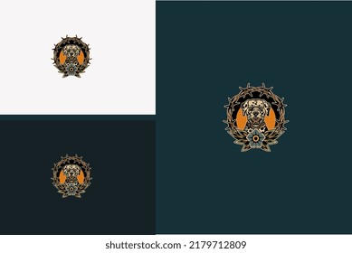 head angry dog vector illustration design