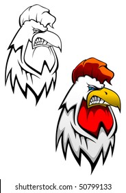 Head of angry rooster as a tattoo design. Jpeg version also available in gallery