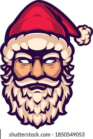 head angry santa claus mascot vector logo