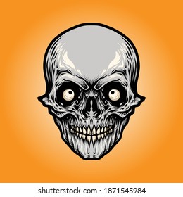 Head Angry Skull for your work Logo merchandise clothing line, stickers and poster, greeting cards advertising business company or brands.