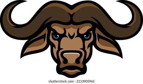 Head of Angry Water Buffalo Sport Team Logo