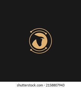 head animal Cow tech logo design vector graphic symbol icon illustration creative idea
