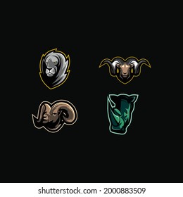 Head animal illustration collection design vector