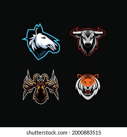 Head animal illustration collection design vector