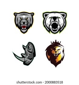 Head animal illustration collection design vector