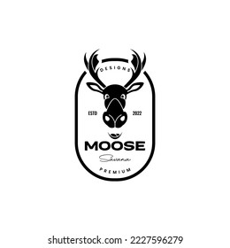 Vintage-Logo-Design-Vektorgrafik des Kopftiermoose