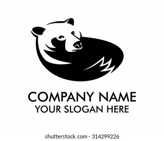 head animal silhouettes bear grizzly cartoon icon logo
