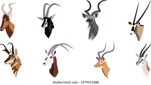 head antelope logo horn bull