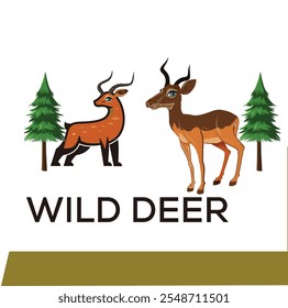 Head antelope long-horn deer logo