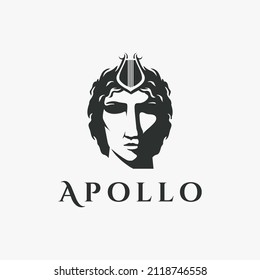 Head of Apollo God logo icon illustration vector on white background