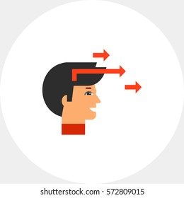 Head and Arrows as Motivation Concept Icon