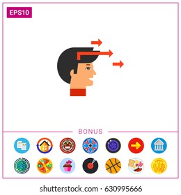 Head and Arrows as Motivation Concept Icon