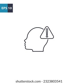 Head attention outline icon Vector illustration