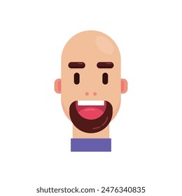 Head avatar man flat geometric illustration