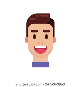 Ilustración geométrica plana del hombre del avatar de cabeza