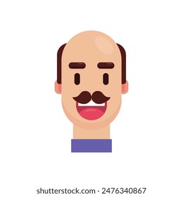 Ilustración geométrica plana del hombre del avatar de cabeza