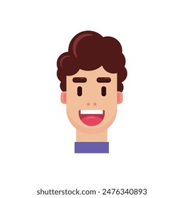 Head avatar man flat geometric illustration