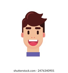 Head avatar man flat geometric illustration