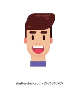 Kopf Avatar Mann flache geometrische Illustration