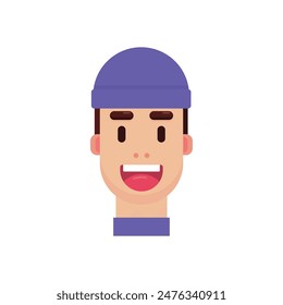 Ilustración geométrica plana del hombre del avatar de cabeza