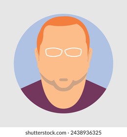 head avatar profile old man glasses