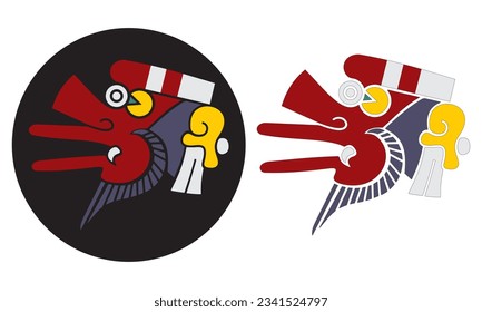 Head Of Aztec God Of Wind And Air. Ehecatl Vector Illustration