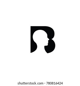 head b font logo flat vector template