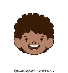 head of baby boy smiling with white background