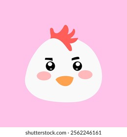 head baby chicken cartoon illustration character. animal forest cartoon