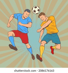 Head ball game, sports football rivalry, fight for victory