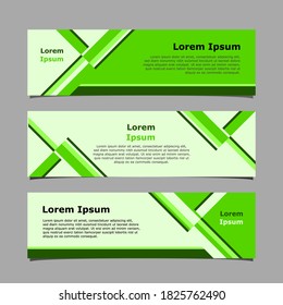 Head banner with minimal, simple, modern green abstract rectangular variations, can be used for promotions and information on websites and in print