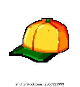 head baseball cap game pixel art retro vector. bit head baseball cap. old vintage illustration