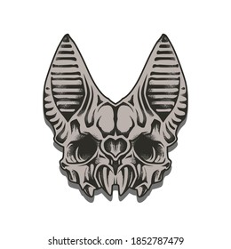 The head bat skull illustration 