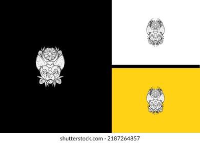 head bat vector illustration black and white