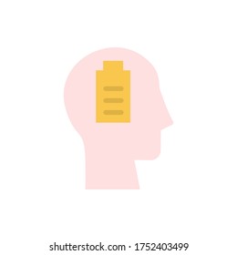 head battery icon. Simple color vector elements of brain process icons for ui and ux, website or mobile application