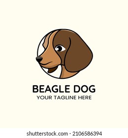 Head Beagle Dog Vector For Logo, Company, Pet Shop, Brand, Mascot, Dog Breed Club Logo Or Veterinary.