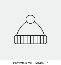 head beanie vector icon winter weaer cold season